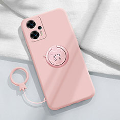 Coque Ultra Fine Silicone Souple Housse Etui avec Support Bague Anneau Aimante Magnetique S01 pour Xiaomi Poco F5 5G Rose