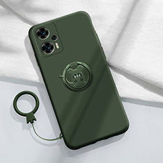 Coque Ultra Fine Silicone Souple Housse Etui avec Support Bague Anneau Aimante Magnetique S01 pour Xiaomi Redmi Note 12 Turbo 5G Vert