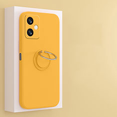 Coque Ultra Fine Silicone Souple Housse Etui avec Support Bague Anneau Aimante Magnetique S01 pour Xiaomi Redmi Note 12R Pro 5G Jaune