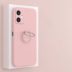 Coque Ultra Fine Silicone Souple Housse Etui avec Support Bague Anneau Aimante Magnetique S01 pour Xiaomi Redmi Note 12R Pro 5G Rose