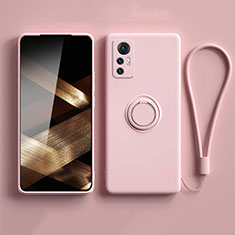 Coque Ultra Fine Silicone Souple Housse Etui avec Support Bague Anneau Aimante Magnetique S01 pour Xiaomi Redmi Note 12S Rose