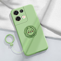 Coque Ultra Fine Silicone Souple Housse Etui avec Support Bague Anneau Aimante Magnetique S01 pour Xiaomi Redmi Note 13 5G Vert