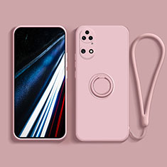 Coque Ultra Fine Silicone Souple Housse Etui avec Support Bague Anneau Aimante Magnetique S02 pour Huawei P50 Pro Rose