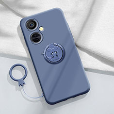 Coque Ultra Fine Silicone Souple Housse Etui avec Support Bague Anneau Aimante Magnetique S02 pour OnePlus Nord CE 3 5G Gris Lavende