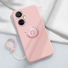 Coque Ultra Fine Silicone Souple Housse Etui avec Support Bague Anneau Aimante Magnetique S02 pour OnePlus Nord CE 3 5G Rose