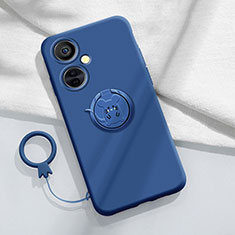 Coque Ultra Fine Silicone Souple Housse Etui avec Support Bague Anneau Aimante Magnetique S02 pour OnePlus Nord CE 3 Lite 5G Bleu