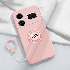 Coque Ultra Fine Silicone Souple Housse Etui avec Support Bague Anneau Aimante Magnetique S02 pour Realme GT Neo5 240W 5G Rose