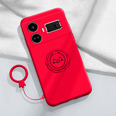 Coque Ultra Fine Silicone Souple Housse Etui avec Support Bague Anneau Aimante Magnetique S02 pour Realme GT Neo5 240W 5G Rouge