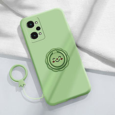 Coque Ultra Fine Silicone Souple Housse Etui avec Support Bague Anneau Aimante Magnetique S02 pour Realme GT2 5G Vert