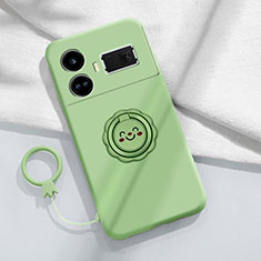 Coque Ultra Fine Silicone Souple Housse Etui avec Support Bague Anneau Aimante Magnetique S02 pour Realme GT3 5G Vert