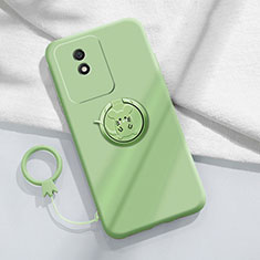 Coque Ultra Fine Silicone Souple Housse Etui avec Support Bague Anneau Aimante Magnetique S02 pour Vivo Y02 Vert