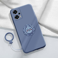 Coque Ultra Fine Silicone Souple Housse Etui avec Support Bague Anneau Aimante Magnetique S02 pour Xiaomi Redmi Note 12 Turbo 5G Gris Lavende