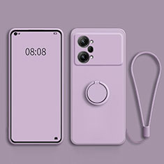 Coque Ultra Fine Silicone Souple Housse Etui avec Support Bague Anneau Aimante Magnetique S03 pour Oppo K10 Pro 5G Violet Clair