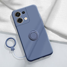 Coque Ultra Fine Silicone Souple Housse Etui avec Support Bague Anneau Aimante Magnetique S03 pour Oppo Reno8 5G Gris Lavende