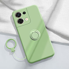 Coque Ultra Fine Silicone Souple Housse Etui avec Support Bague Anneau Aimante Magnetique S03 pour Oppo Reno8 Pro 5G Vert