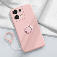 Coque Ultra Fine Silicone Souple Housse Etui avec Support Bague Anneau Aimante Magnetique S04 pour Xiaomi Redmi Note 13 5G Rose