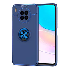 Coque Ultra Fine Silicone Souple Housse Etui avec Support Bague Anneau Aimante Magnetique SD1 pour Huawei Honor 50 Lite Bleu