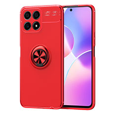 Coque Ultra Fine Silicone Souple Housse Etui avec Support Bague Anneau Aimante Magnetique SD1 pour Huawei Honor X30i Rouge