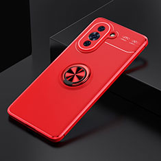 Coque Ultra Fine Silicone Souple Housse Etui avec Support Bague Anneau Aimante Magnetique SD1 pour Huawei Nova 10 Rouge