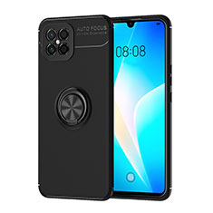 Coque Ultra Fine Silicone Souple Housse Etui avec Support Bague Anneau Aimante Magnetique SD1 pour Huawei Nova 8 SE 4G Noir