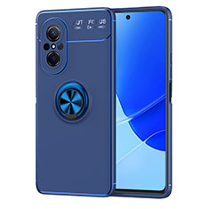 Coque Ultra Fine Silicone Souple Housse Etui avec Support Bague Anneau Aimante Magnetique SD1 pour Huawei Nova 9 SE Bleu