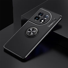 Coque Ultra Fine Silicone Souple Housse Etui avec Support Bague Anneau Aimante Magnetique SD1 pour OnePlus 11 5G Noir