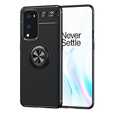 Coque Ultra Fine Silicone Souple Housse Etui avec Support Bague Anneau Aimante Magnetique SD1 pour OnePlus 9 Pro 5G Noir