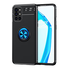 Coque Ultra Fine Silicone Souple Housse Etui avec Support Bague Anneau Aimante Magnetique SD1 pour OnePlus 9R 5G Bleu et Noir