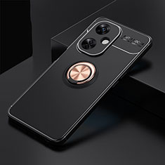 Coque Ultra Fine Silicone Souple Housse Etui avec Support Bague Anneau Aimante Magnetique SD1 pour OnePlus Nord CE 3 5G Or et Noir