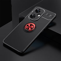 Coque Ultra Fine Silicone Souple Housse Etui avec Support Bague Anneau Aimante Magnetique SD1 pour OnePlus Nord CE 3 5G Rouge et Noir