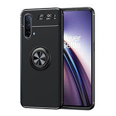 Coque Ultra Fine Silicone Souple Housse Etui avec Support Bague Anneau Aimante Magnetique SD1 pour OnePlus Nord CE 5G Noir