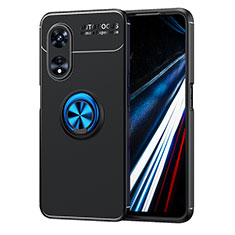 Coque Ultra Fine Silicone Souple Housse Etui avec Support Bague Anneau Aimante Magnetique SD1 pour Oppo A78 4G Bleu et Noir