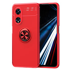 Coque Ultra Fine Silicone Souple Housse Etui avec Support Bague Anneau Aimante Magnetique SD1 pour Oppo A78 4G Rouge