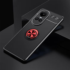 Coque Ultra Fine Silicone Souple Housse Etui avec Support Bague Anneau Aimante Magnetique SD1 pour Oppo Reno10 5G Rouge et Noir