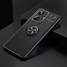 Coque Ultra Fine Silicone Souple Housse Etui avec Support Bague Anneau Aimante Magnetique SD1 pour Realme 10 Pro+ Plus 5G Noir