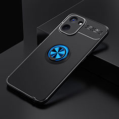 Coque Ultra Fine Silicone Souple Housse Etui avec Support Bague Anneau Aimante Magnetique SD1 pour Realme 10S 5G Bleu et Noir