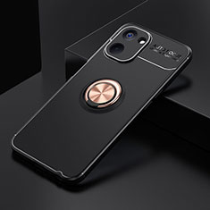 Coque Ultra Fine Silicone Souple Housse Etui avec Support Bague Anneau Aimante Magnetique SD1 pour Realme 10S 5G Or et Noir