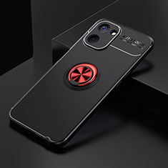 Coque Ultra Fine Silicone Souple Housse Etui avec Support Bague Anneau Aimante Magnetique SD1 pour Realme 10S 5G Rouge et Noir