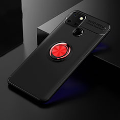 Coque Ultra Fine Silicone Souple Housse Etui avec Support Bague Anneau Aimante Magnetique SD1 pour Realme 7i RMX2193 Rouge et Noir