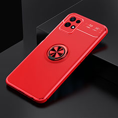 Coque Ultra Fine Silicone Souple Housse Etui avec Support Bague Anneau Aimante Magnetique SD1 pour Realme 8i Rouge