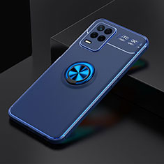 Coque Ultra Fine Silicone Souple Housse Etui avec Support Bague Anneau Aimante Magnetique SD1 pour Realme 9 5G India Bleu