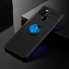 Coque Ultra Fine Silicone Souple Housse Etui avec Support Bague Anneau Aimante Magnetique SD1 pour Realme C12 Bleu et Noir