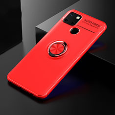 Coque Ultra Fine Silicone Souple Housse Etui avec Support Bague Anneau Aimante Magnetique SD1 pour Realme C12 Rouge