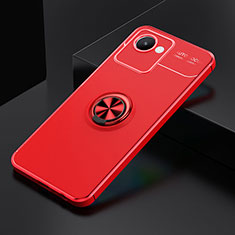 Coque Ultra Fine Silicone Souple Housse Etui avec Support Bague Anneau Aimante Magnetique SD1 pour Realme C30 Rouge