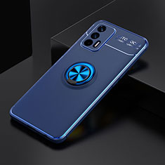 Coque Ultra Fine Silicone Souple Housse Etui avec Support Bague Anneau Aimante Magnetique SD1 pour Realme GT Neo 2T 5G Bleu