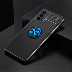 Coque Ultra Fine Silicone Souple Housse Etui avec Support Bague Anneau Aimante Magnetique SD1 pour Realme GT Neo 5G Bleu et Noir