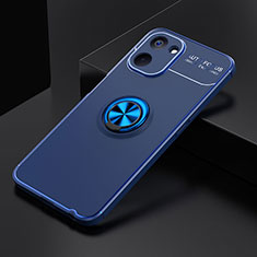 Coque Ultra Fine Silicone Souple Housse Etui avec Support Bague Anneau Aimante Magnetique SD1 pour Realme V20 5G Bleu