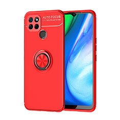 Coque Ultra Fine Silicone Souple Housse Etui avec Support Bague Anneau Aimante Magnetique SD1 pour Realme V3 5G Rouge