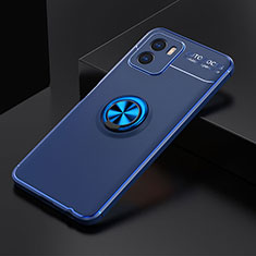 Coque Ultra Fine Silicone Souple Housse Etui avec Support Bague Anneau Aimante Magnetique SD1 pour Vivo iQOO U5x Bleu