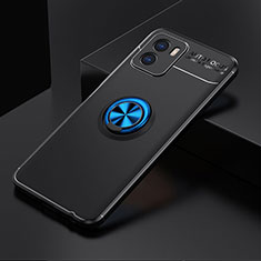 Coque Ultra Fine Silicone Souple Housse Etui avec Support Bague Anneau Aimante Magnetique SD1 pour Vivo iQOO U5x Bleu et Noir